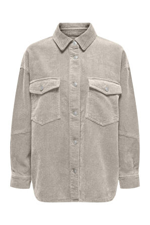 ONLTIGGY L/S CORD SHACKET PNT Kadın Bej Ceket - 15331547