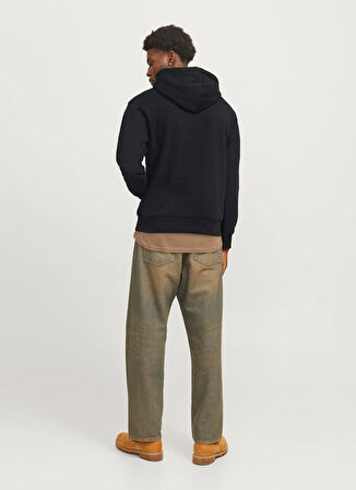 Jack & Jones Kapüşon Yaka Siyah Erkek Sweatshırt 12266908_JCOLIMA LOGO SWEAT HOOD BF