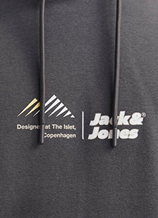 Jack & Jones Kapüşon Yaka Mor Erkek Sweatshırt 12266908_JCOLIMA LOGO SWEAT HOOD BF