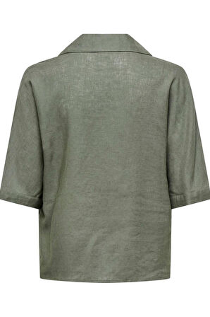 ONLTOKYO LIFE SS LINEN BL SHIRT PNT NOOS YEŞİL