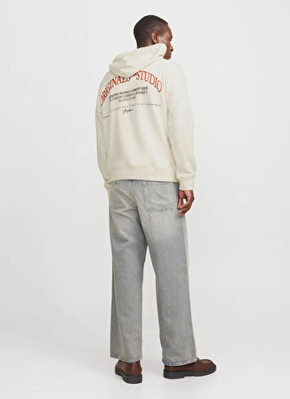Jack & Jones Kapüşon Yaka Kırık Beyaz Erkek Sweatshırt 12265823_JORFREDERIKSBERG MARGATE S