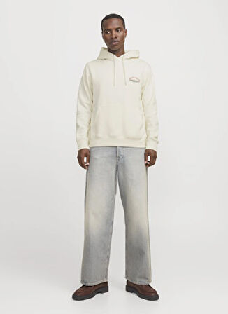 Jack & Jones Kapüşon Yaka Krem Erkek Sweatshırt 12265823_JORFREDERIKSBERG MARGATE S