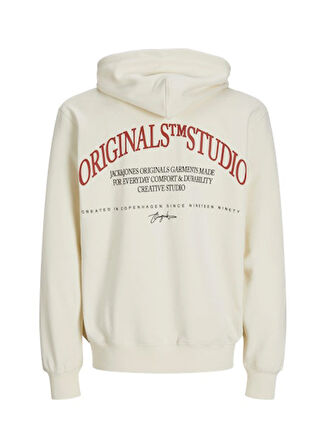 Jack & Jones Kapüşon Yaka Krem Erkek Sweatshırt 12265823_JORFREDERIKSBERG MARGATE S