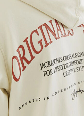 Jack & Jones Kapüşon Yaka Krem Erkek Sweatshırt 12265823_JORFREDERIKSBERG MARGATE S