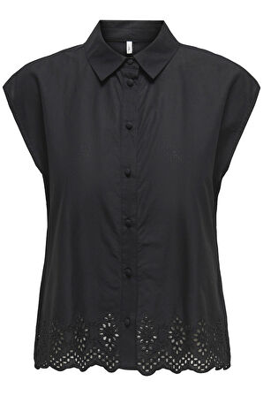 ONLLOU LIFE EMB S/S SHIRT PTM SİYAH