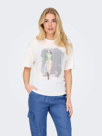 Only Onlmelina S/S Ladies Top Box Jrs Kadın T-shirt 15342876