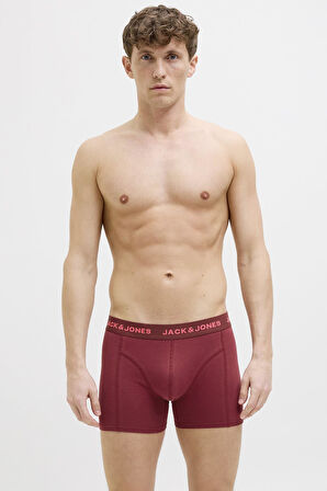 JACZANE SOLID TRUNKS 3 PACK KIRMIZI
