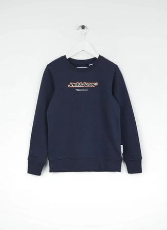 Jack & Jones Koyu Lacivert Erkek Çocuk Baskılı Sweatshirt 12267582