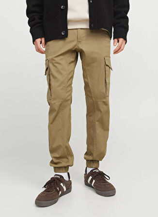 Jack & Jones Lastikli Paça Kahve Erkek Kargo Pantolon 12139912_JPSTPAUL FLAKE CARGO NOOS