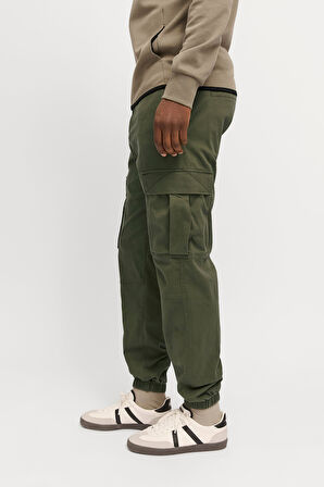 Jack & Jones Erkek Jpstkane Rahat Kalıp Kargo Pantolon 12268261 Haki