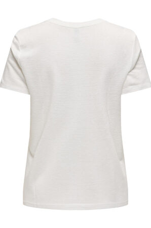 ONLNEW BELLE S/S LOVE V-NECK TOP BOX JRS TAŞ