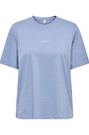 ONLMOODY LIFE S/S WORD TOP BOX JRS AÇIK MAVİ