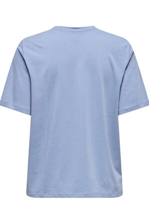 ONLMOODY LIFE S/S WORD TOP BOX JRS AÇIK MAVİ