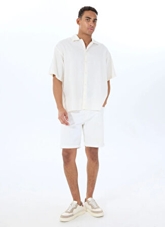 Jack & Jones Geniş Fit Krem Erkek Gömlek 12271066_JORPAROS OVERSIZED SHIRT S