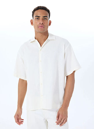 Jack & Jones Geniş Fit Krem Erkek Gömlek 12271066_JORPAROS OVERSIZED SHIRT S