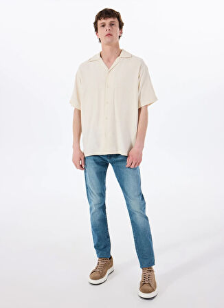 Jack & Jones Rahat Krem Erkek Gömlek 12271115_JORCABANA VARENNA SLUB SHI