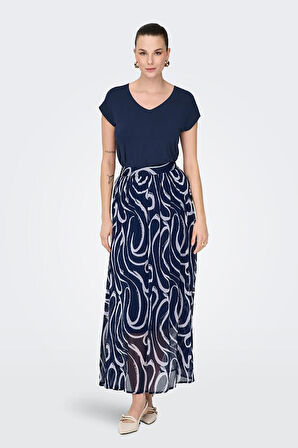 Only Kadın Onlrılla V Yaka Kısa Kollu T-Shirt 15315776 Lacivert