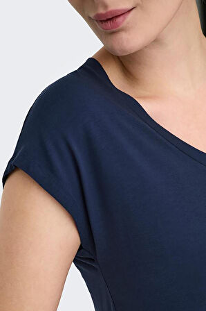 Only Kadın Onlrılla V Yaka Kısa Kollu T-Shirt 15315776 Lacivert