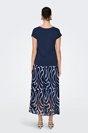 Only Kadın Onlrılla V Yaka Kısa Kollu T-Shirt 15315776 Lacivert