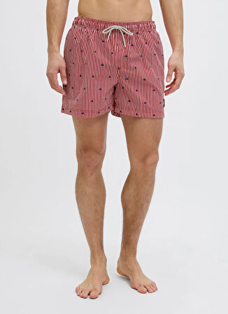 Jack & Jones Kırmızı Erkek Şort Mayo 12272933_JPSTMAUI JJSWIM MINI STRIP