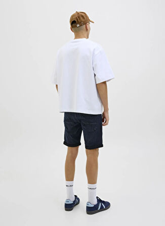 Koyu Mavi Erkek Normal Bel Standart Kalıp Denim Şort JJIRICK JJFOX SHORTS CB 310 SN