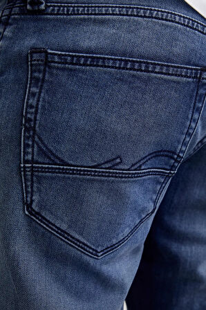 Jack & Jones Erkek Jjımıke 5 Cepli Jean Pantolon 12269601 Mavi