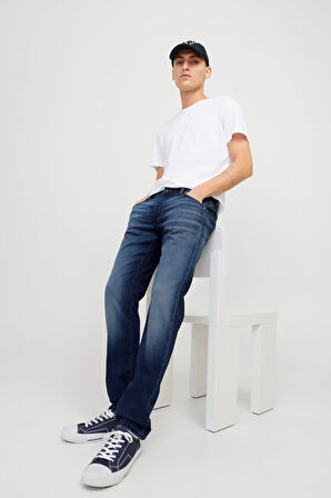Jack & Jones Erkek Jjımıke 5 Cepli Jean Pantolon 12269601 Mavi