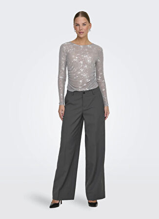 Only Orta Bel Rahat Antrasit Kadın Pantolon ONLALANA MW WIDE PANT TLR