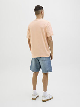 JACK JONES Erkek Pembe Kısa Kollu Tişört 12269280