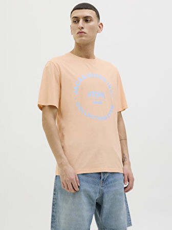 JACK JONES Erkek Pembe Kısa Kollu Tişört 12269280