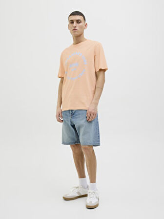 JACK JONES Erkek Pembe Kısa Kollu Tişört 12269280