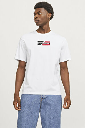 JJECORP GRAPHIC TEE  SS O-NECK NOOS BEYAZ