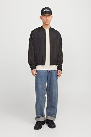 Jack & Jones Erkek Jjzack Bomber Ceket 12269097 Siyah