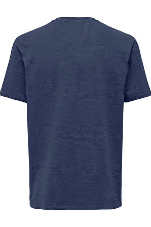 ONSKIAN LIFE REG SEERSUCKER SS TEE NOOS LACİVERT