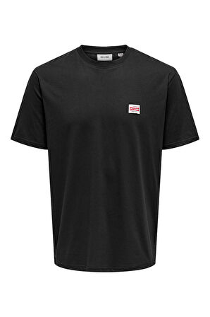Only & Sons Erkek Onsdawson Regular Fit Kısa Kollu %100 Pamuk T-Shirt 22033190 Siyah