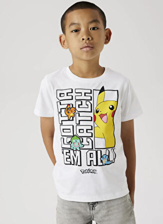 Name İt Baskılı Beyaz Erkek Çocuk T-Shirt 13240895