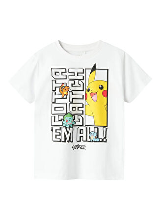 Name İt Baskılı Beyaz Erkek Çocuk T-Shirt 13240895