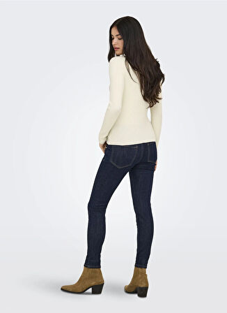 Only O Yaka Dar Çizgili Krem Kazak Kadın ONLLOUISA LS PULLOVER KNT