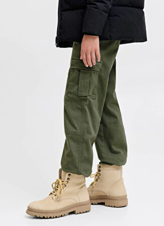 Jack & Jones Normal Bel Lastikli Paça Yeşil Erkek Çocuk Kargo Pantolon 12268361