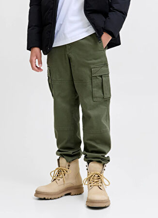 Jack & Jones Normal Bel Lastikli Paça Yeşil Erkek Çocuk Kargo Pantolon 12268361