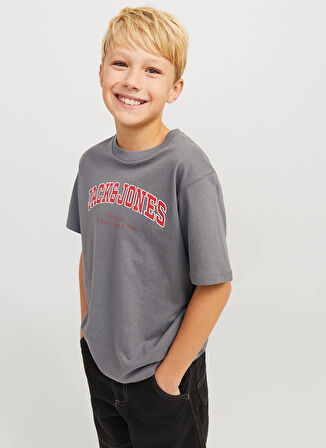 Jack & Jones Baskılı Füme Erkek Çocuk T-Shirt 12258924