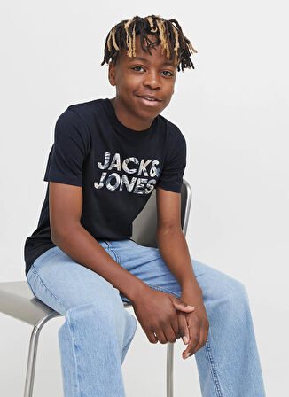 Jack & Jones Baskılı Siyah Erkek Çocuk T-Shirt 12268854