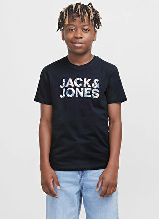 Jack & Jones Baskılı Siyah Erkek Çocuk T-Shirt 12268854