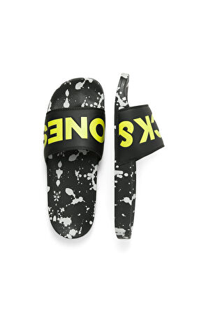 Jack & Jones Erkek Jfwhyde Splatter Slider Antrasit Terlik - 12270975 