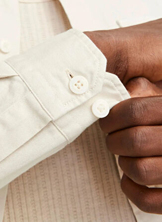 Jack & Jones Comfort Fit Ekru Erkek Gömlek JJETRAVIS SHIRT LS NOOS