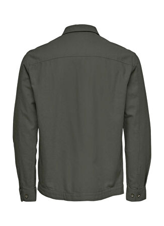 Only & Sons Normal Yeşil Düz Erkek Gömlek ONSKENNET LS LINEN OVERSHIRT NOOS