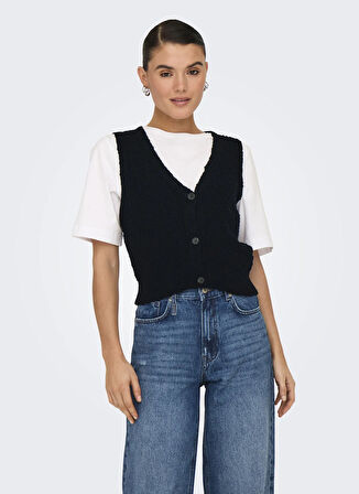Only Siyah Kadın Yelek ONLALVILDA SL WAISTCOAT CC KNT