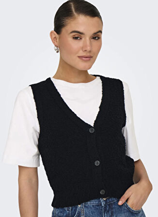Only Siyah Kadın Yelek ONLALVILDA SL WAISTCOAT CC KNT