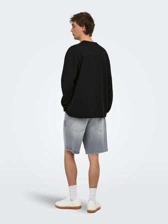 Only & Sons Onscaspian Airlfex Rlx LS Tee Noos Erkek Tişört Siyah (22031941)