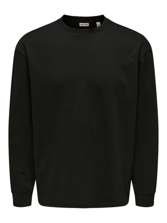 Only & Sons Onscaspian Airlfex Rlx LS Tee Noos Erkek Tişört Siyah (22031941)